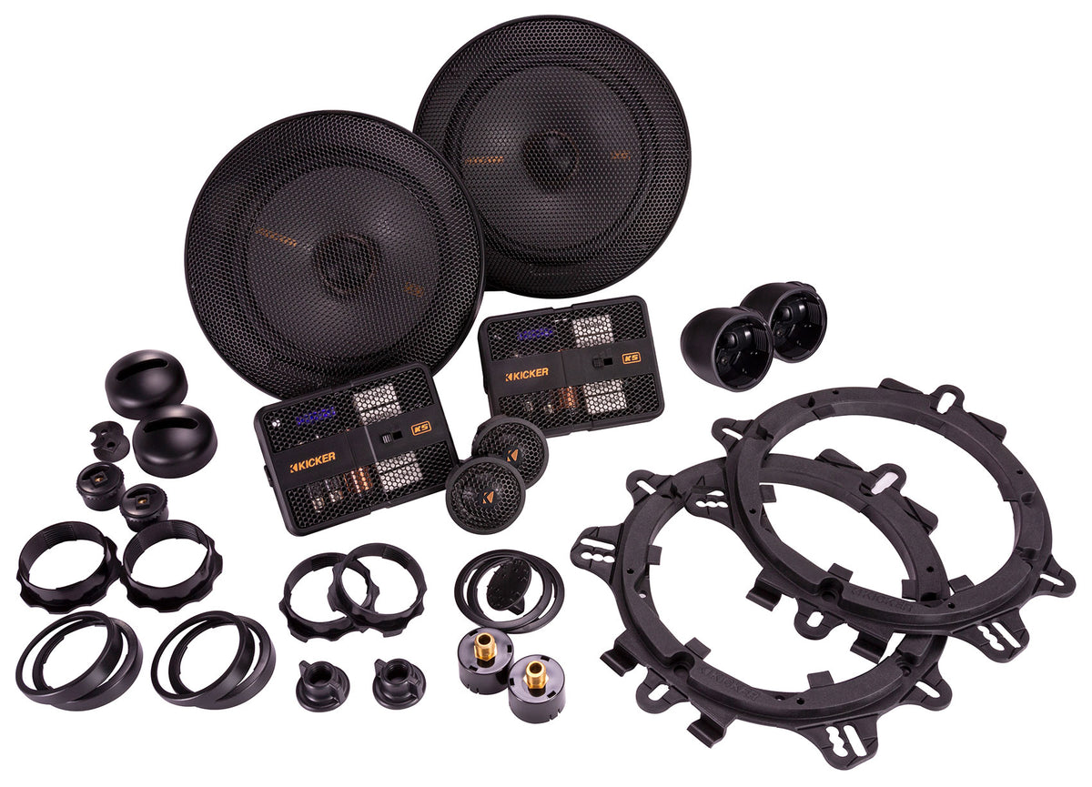 Pair Kicker 51KSS6504 6.5" Car Audio Component Speakers w/1" Tweeters