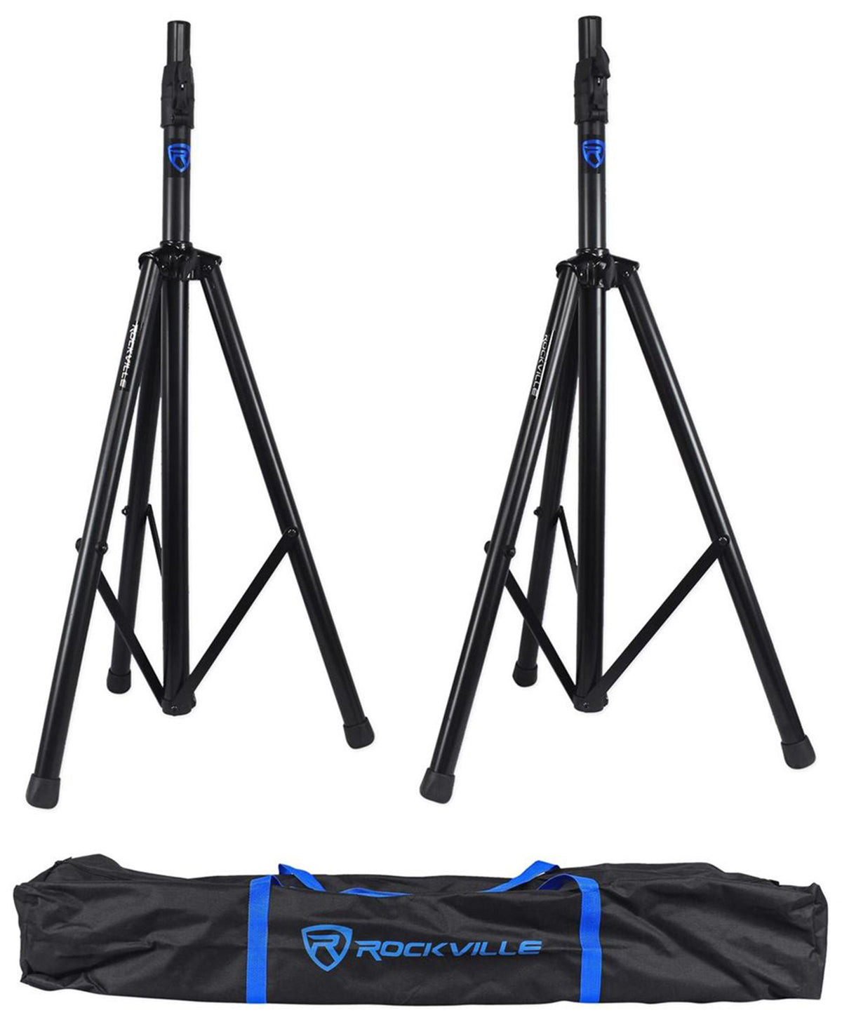 Rockville RVSS3 Pair Tripod Push Button DJ PA Speaker Stands+Air Lowering System