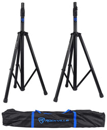 Rockville RVSS3 Pair Tripod Push Button DJ PA Speaker Stands+Air Lowering System