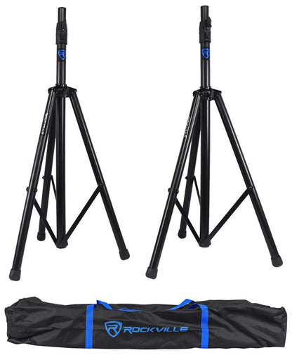 Rockville RVSS3 Pair Tripod Push Button DJ PA Speaker Stands+Air Lowering System