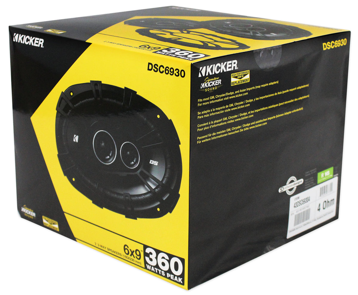(4) 43DSC69304 6x9 3-Way Car Audio Speakers