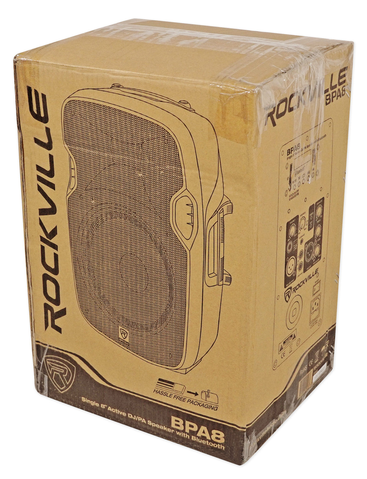 Rockville BPA8 8 inch Professional Powered Active 300w DJ PA Speaker w Bluetooth