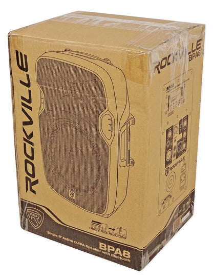 Rockville BPA8 8 inch Professional Powered Active 300w DJ PA Speaker w Bluetooth