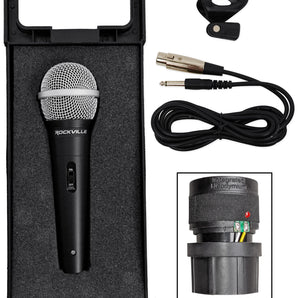 Rockville RMC-XLR High-End Metal DJ Handheld Wired Microphone Mic with 1/4" Cable