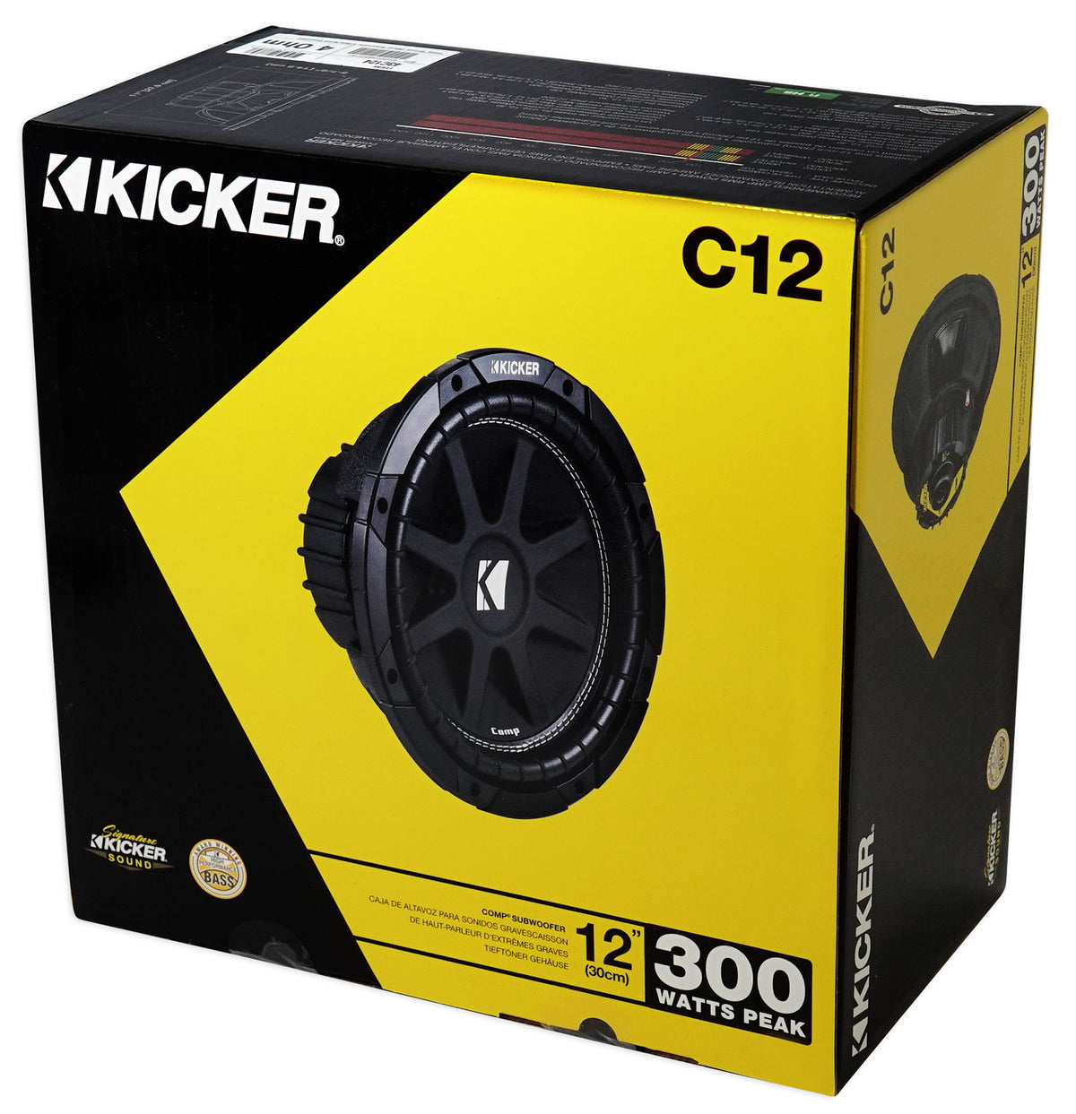 Kicker 43C124 Comp 12" 300 Watt SVC 4-Ohm Car Audio Subwoofer Sub
