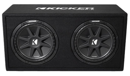 KICKER 43DC122 Comp Dual 12" Subwoofers In Vented Sub Box Enclosure, 2-Ohm
