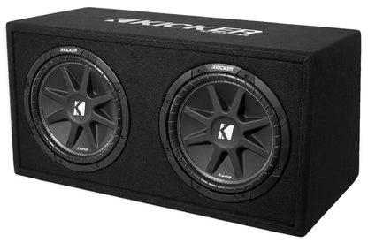 KICKER 43DC122 Comp Dual 12" Subwoofers In Vented Sub Box Enclosure, 2-Ohm