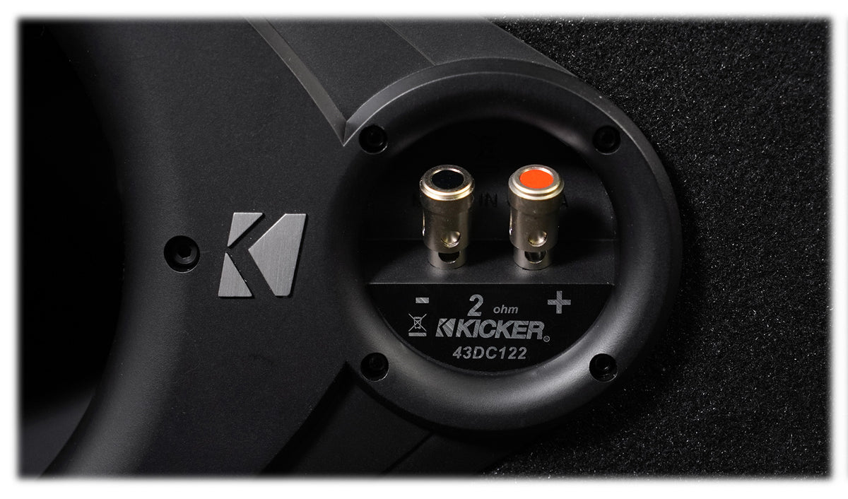 KICKER 43DC122 Comp Dual 12" Subwoofers In Vented Sub Box Enclosure, 2-Ohm