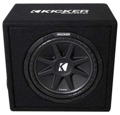Kicker 43VC124 Comp 12" Subwoofer In Vented Sub Box Enclosure, 4-Ohm