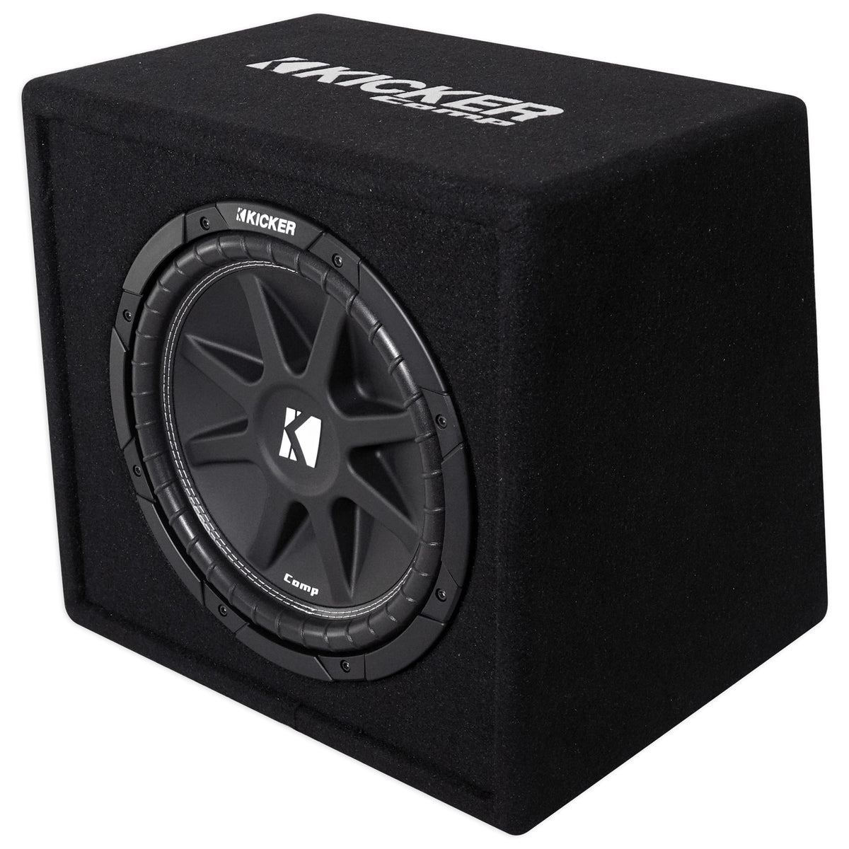 Kicker 43VC124 Comp 12" Subwoofer In Vented Sub Box Enclosure, 4-Ohm