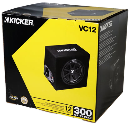 Kicker 43VC124 Comp 12" Subwoofer In Vented Sub Box Enclosure, 4-Ohm