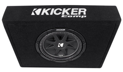 KICKER 43TC104 Comp 10" Subwoofer In Thin Profile Sub Box Enclosure, 4-Ohm
