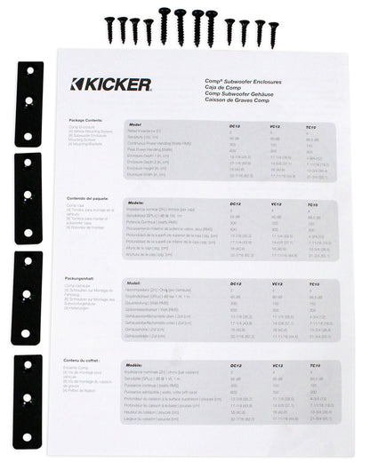 KICKER 43TC104 Comp 10" Subwoofer In Thin Profile Sub Box Enclosure, 4-Ohm