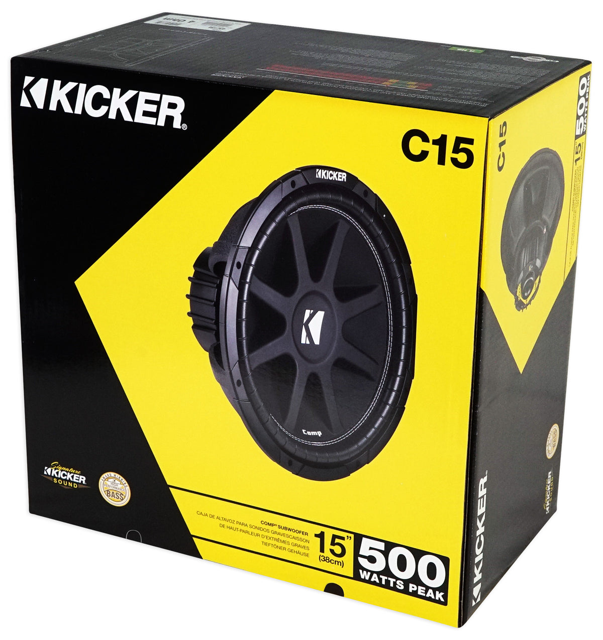 Kicker 43C154 Comp 15" 500 Watt SVC 4-Ohm Car Audio Subwoofer Sub