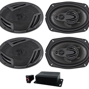 Memphis Hidden Hide Away Classic Car Stereo Receiver+(4) 6x9 inches 4-Way Speakers