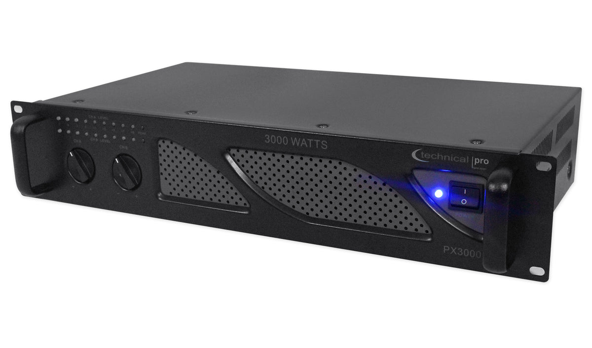 Technical Pro PX3000 Professional 2U 2-Channel 3000 Watt Power DJ Amplifier