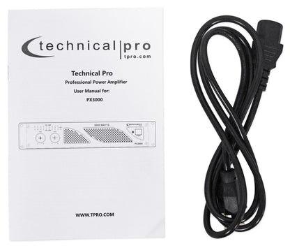 Technical Pro PX3000 Professional 2U 2-Channel 3000 Watt Power DJ Amplifier