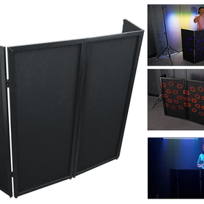 Rockville RFSSB Black DJ Event Facade 80" x 44" Steel Frame Booth+Bag+Scrims