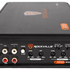Rockville RXD-F30 Micro Car /ATV Amplifier 2400w Peak 4 Channel 4x150W/CEA Rated