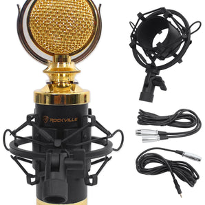 Rockville RCM02 Pro Studio Recording Condenser Microphone Mic+Metal Shock Mount