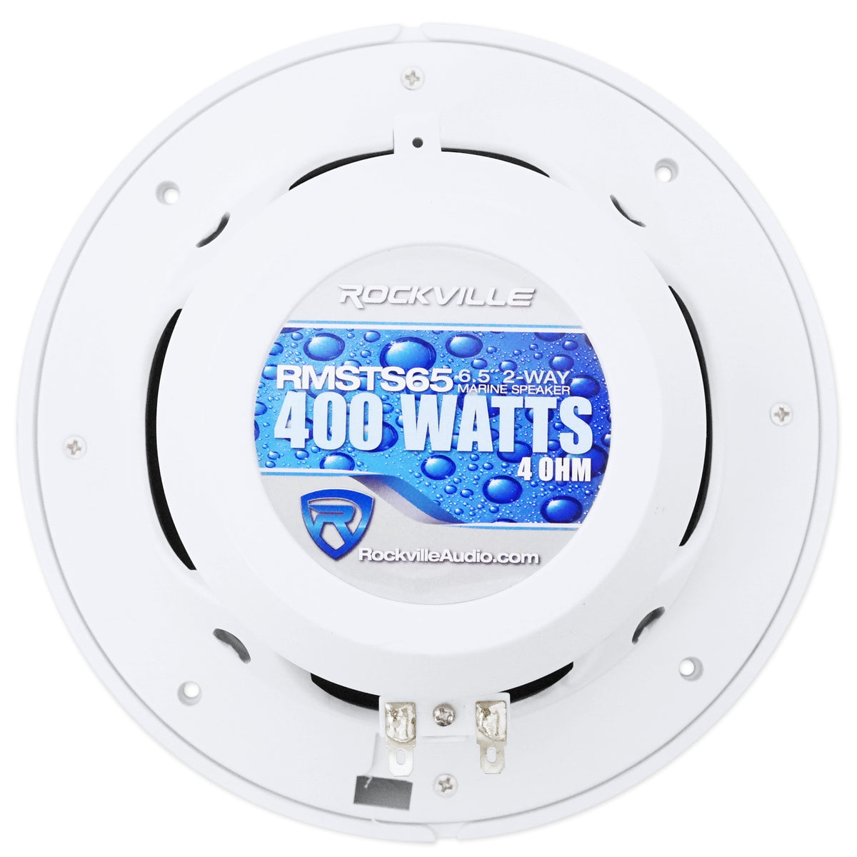 (2) Rockville RMSTS65W 6.5" 800 Watt Waterproof Marine Boat Speakers 2-Way White