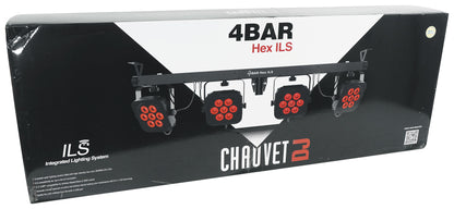 Chauvet DJ 4BAR HEX ILS RGBAW+UV LED Wash Lighting System w/Stand+Footswitch+Bag