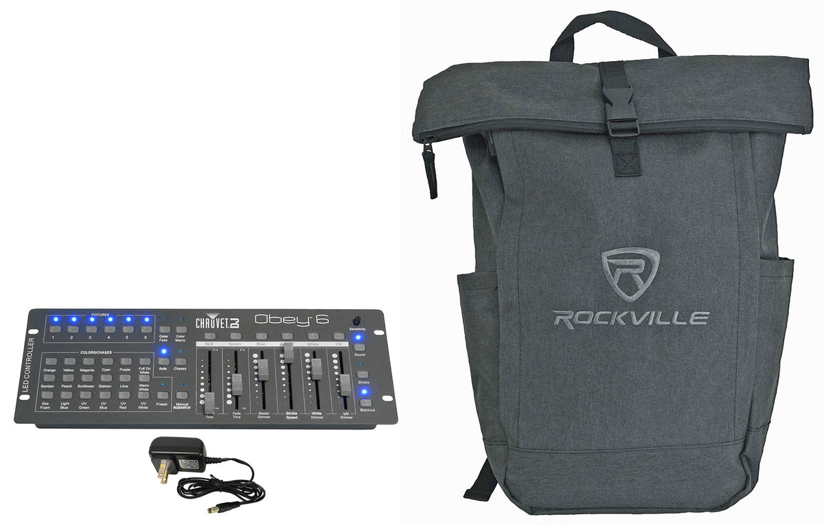 Obey 6 Compact DMX MIDI FX Controller + Backpack