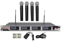 Rockville RWM4200VH VHF Wireless Quad HandHeld Microphone System w LCD Display!