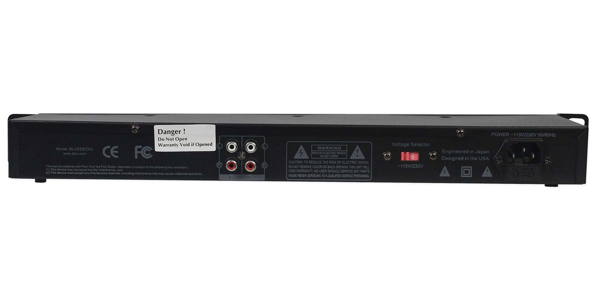 Technical Pro BLUEDECK2 Rack Mountable DJ/Pro Audio Bluetooth Receiver