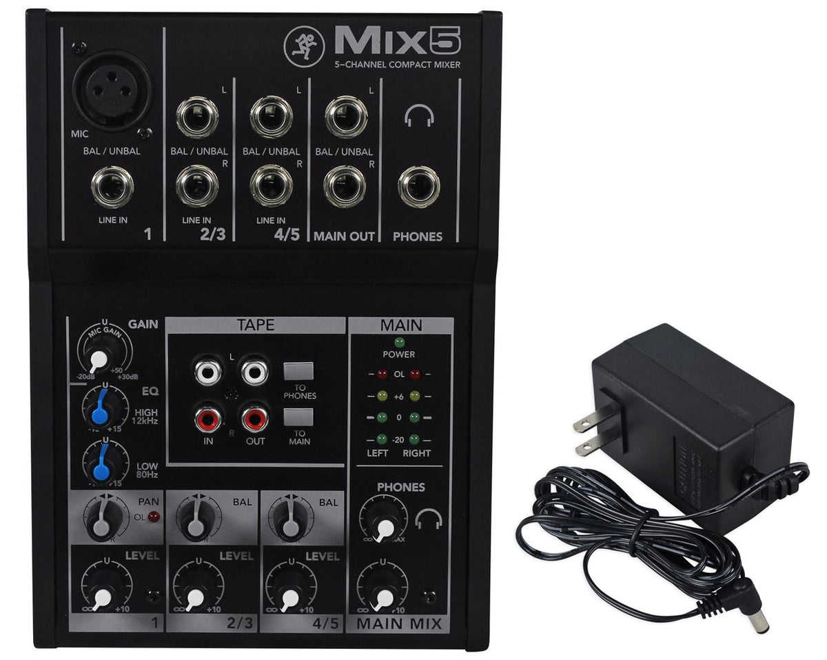 Mackie Mix5 Compact 5 Channel Mixer Proven High Headroom Low Noise Clarity