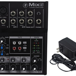 Mackie Mix5 Compact 5 Channel Mixer Proven High Headroom Low Noise Clarity