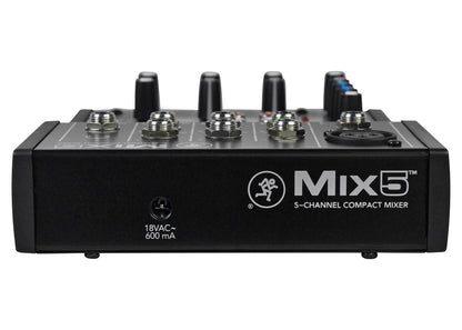 Mackie Mix5 Compact 5 Channel Mixer Proven High Headroom Low Noise Clarity