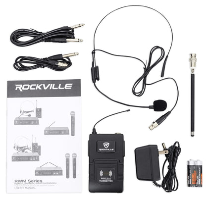 Rockville RWM60U Professional UHF Headset & Guitar Wireless Microphone System