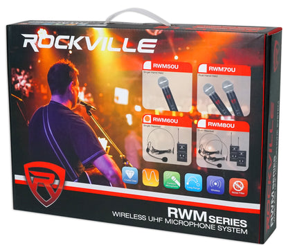 Rockville RWM60U Professional UHF Headset & Guitar Wireless Microphone System