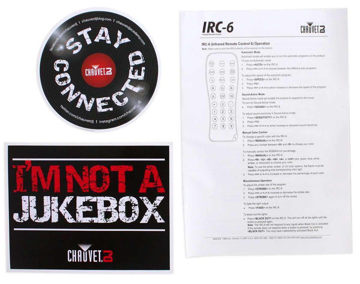 Chauvet IRC-6 Easy-Use Infrared Wireless Remote Control For IRC Light Fixtures