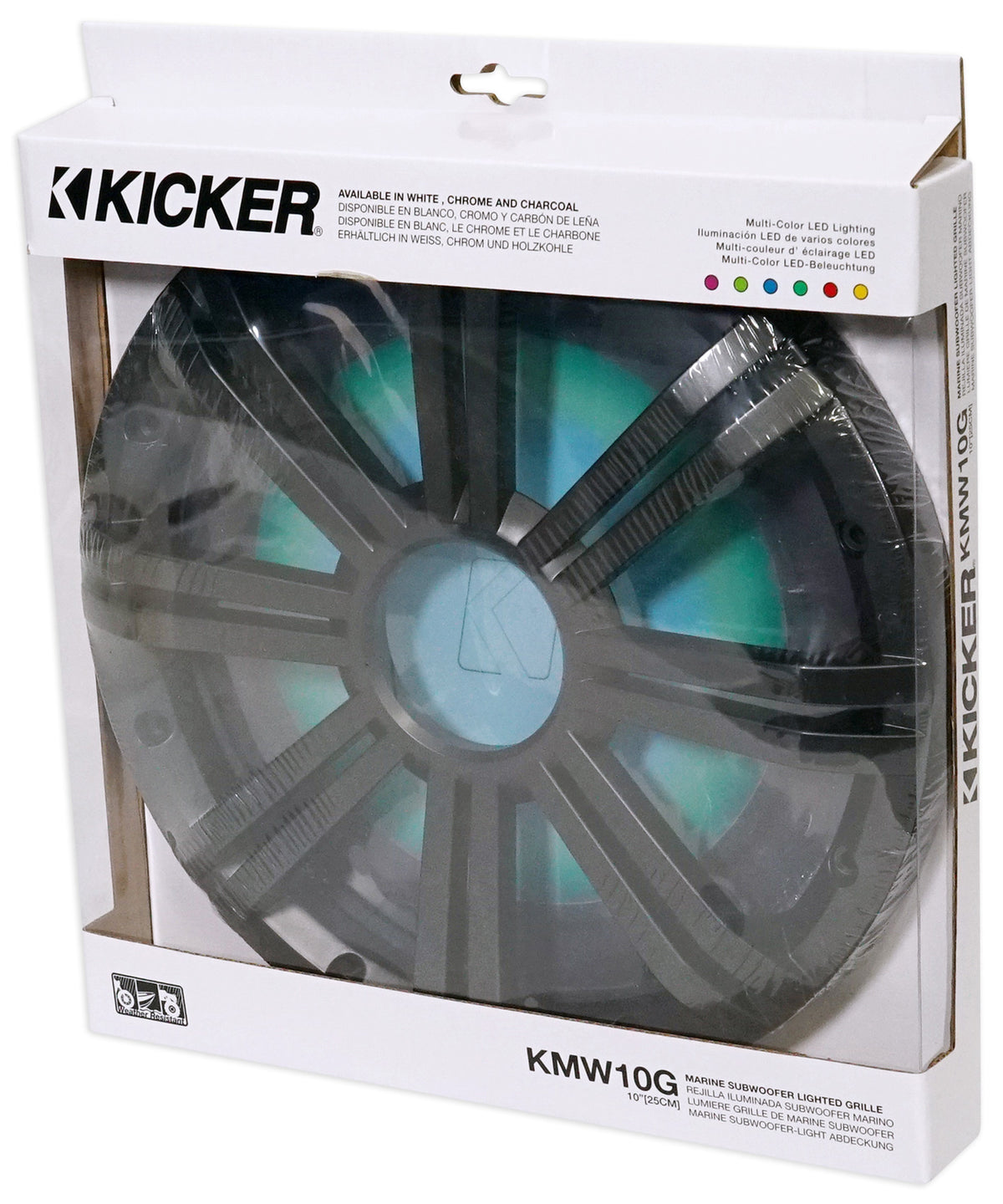 KICKER 43KMW10GLC 10" Grille w/LED For 43KMW10 Subwoofer Charcoal KMW10G