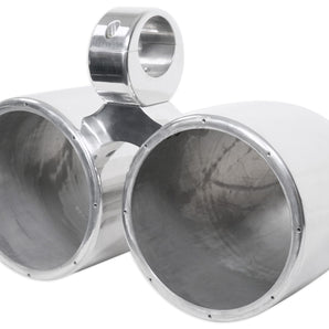 Rockville Dual 7.7" Polished Silver Aluminum Wakeboard Tower Speaker Enclosure