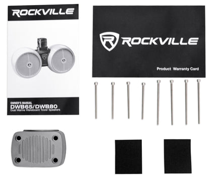 Rockville DWB80W Dual 8" White 800 Watt Marine Wakeboard Tower Speaker System