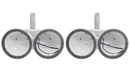 Pair Dual 43KM654LCW 6.5" 780W LED Wakeboard Speakers & 4-Channel Amplifier