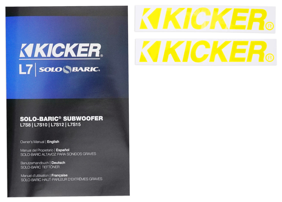 Kicker L7S124 12" 1500 Watt Solobaric L7S Car Subwoofer Solo-Baric 44L7S12-4