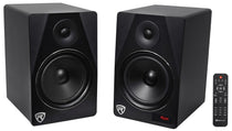 Rockville HTS8B Pair 8" 1000W Powered Home Theater Speakers Bluetooth/FM/USB/SD