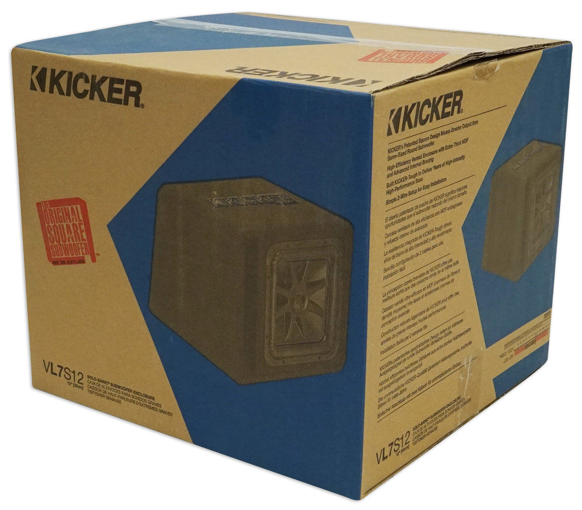 Kicker 44VL7S122 12" 1500w L7 Solo-Baric L7S Loaded Ported Sub Enclosure Box
