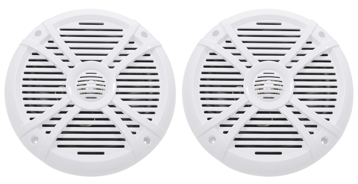 (2) Rockville RMSTS80W 8 inch 1000w Waterproof Marine Boat Speakers 2-Way White