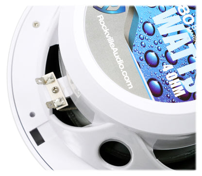 (2) Rockville RMSTS80W 8 inch 1000w Waterproof Marine Boat Speakers 2-Way White