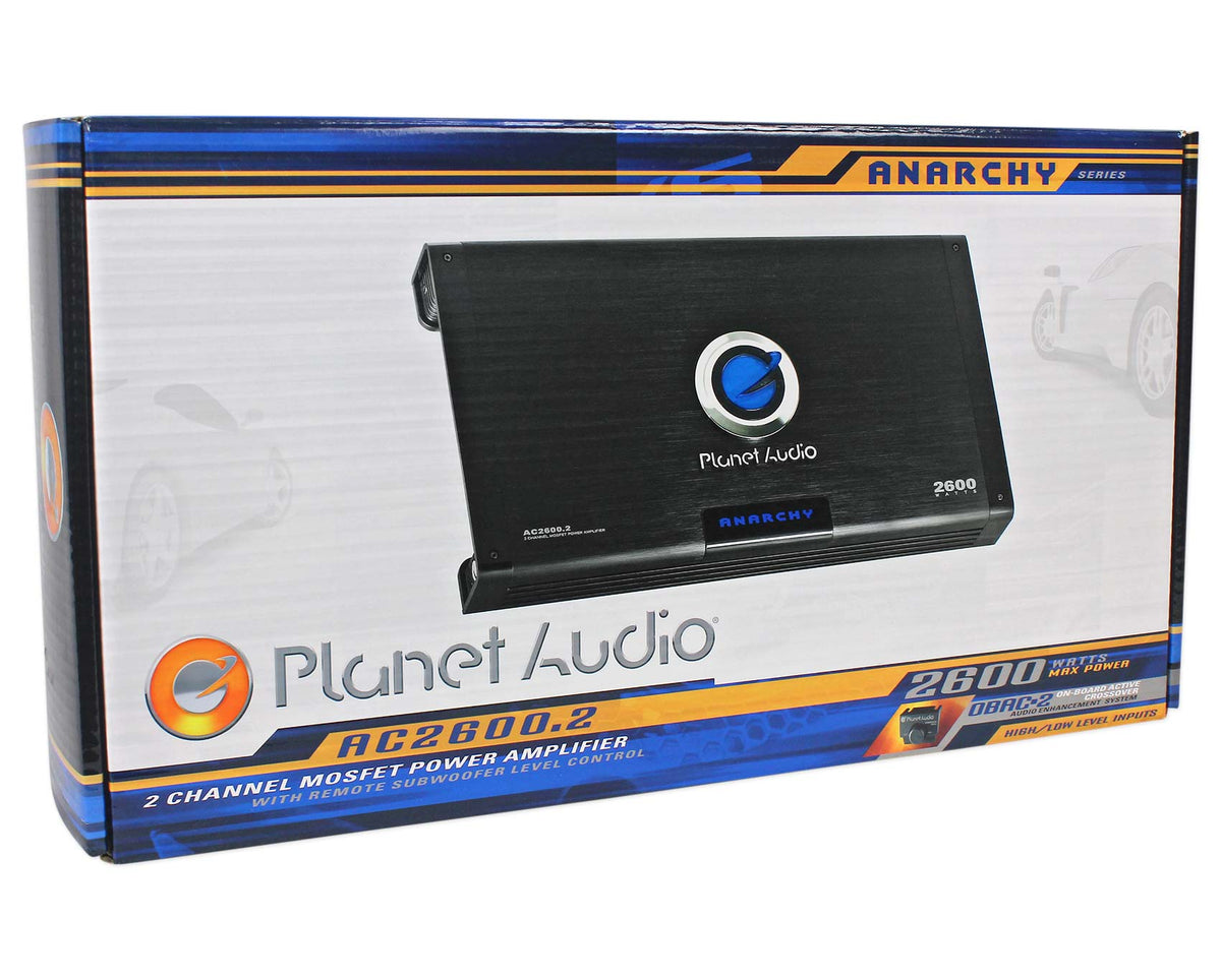 Planet Audio Anarchy AC2600.2 2600 Watt 2 Channel Car Amplifier Amp + Remote