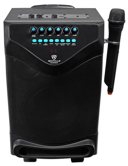 ROCKnGo 8" Portable Rechargeable PA Speaker w/Bluetooth and Wireless Mic