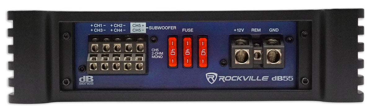 Rockville dB55 4000w/980 Watt RMS 5 Channel Amplifier Car Stereo Amp, Loud!