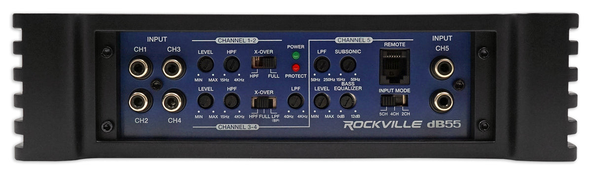 Rockville dB55 4000w/980 Watt RMS 5 Channel Amplifier Car Stereo Amp, Loud!