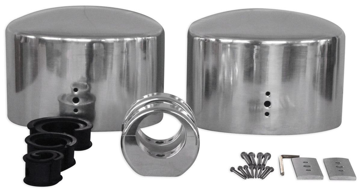 Pair Rockville 6x9 Polished Silver Aluminum Wakeboard Tower Speaker Enclosures