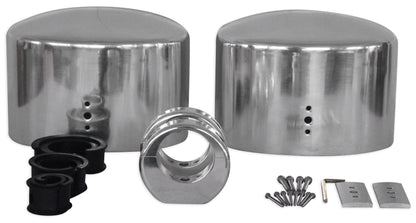 Pair Rockville 6x9 Polished Silver Aluminum Wakeboard Tower Speaker Enclosures